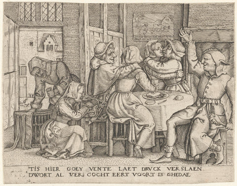 Two Couples in an Inn, Cornelis Massijs, 1539 - 1544 Canvas Print