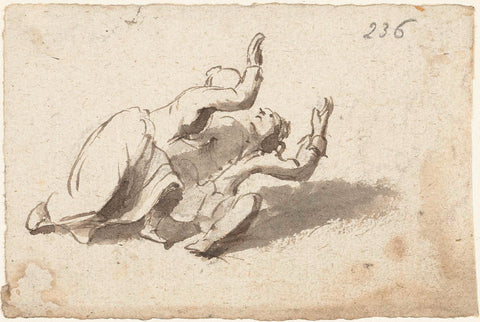 Fighting couple, Harmen ter Borch, c. 1652 Canvas Print