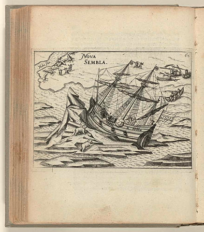 The ship stranded in the ice, 1596, anonymous, 1598 Canvas Print