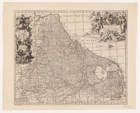 Map of the Seventeen Provinces, anonymous, 1696 - 1729 Canvas Print