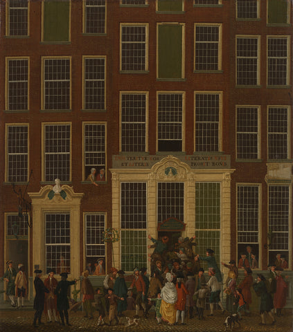 The Bookshop and Lottery Agency of Jan de Groot in the Kalverstraat in Amsterdam, Isaac Ouwater, 1779 Canvas Print