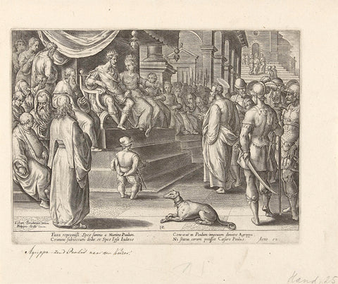 Paulus for Festus and Agrippa, Philips Galle (possibly), 1582 Canvas Print