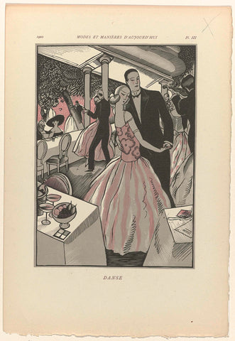 Modes et Manières d'Aujourd'hui, 1922, Pl. 3 : Danse, Fernand Siméon, 1923 Canvas Print