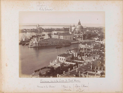 Panoramic photo of the Fondamente Salute and Giudecca in Venice, taken from the Campanile, Carlo Ponti, 1860 - 1881 Canvas Print