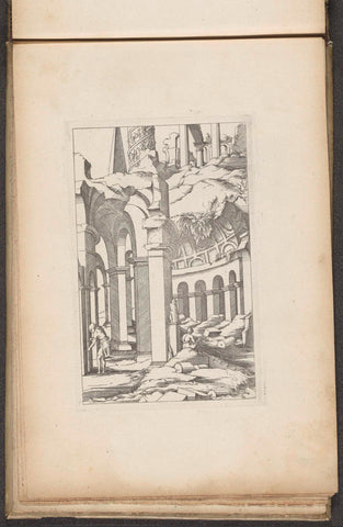 Ruin of a round building, Jacques Androuet, 1550 Canvas Print