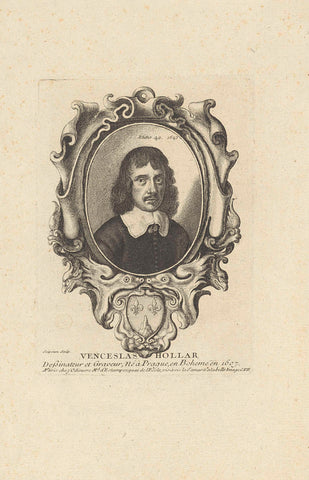 Self-portrait of Wenzel Hollar, Wenceslaus Hollar, 1733 - 1741 Canvas Print