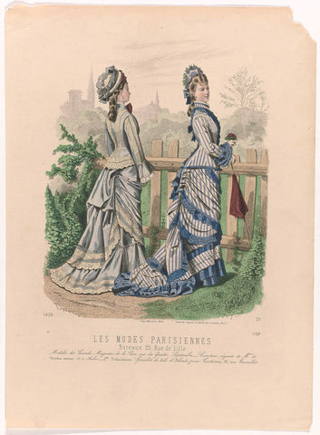 Les Modes Parisiennes, ca. 1876, No. 1708, No.1426 : Modèles des Grands Magasins (...), P. Deferneville, c. 1876 Canvas Print