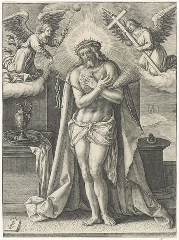 Christus als Man van Sorrowen, Crispijn van de Passe (I), 1574 - 1637 Canvas Print