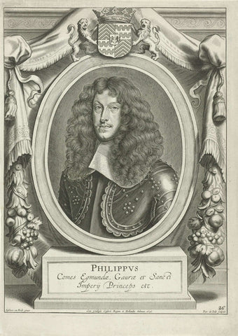 Portrait of Philip, Count of Egmond, Pieter de Jode (II), 1656 Canvas Print