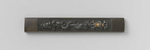 Sword knife hilt with dragon and sword, anonymous, c. 1750 - c. 1850 Canvas Print