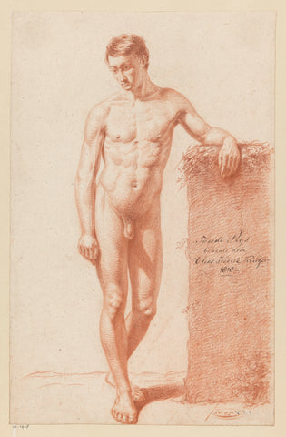 Standing male nude, seen from the front (2nd prize 1818), Elias Friedrich Kruger, 1818 Canvas Print