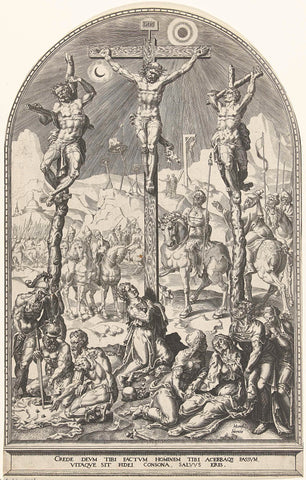 Christus aan het kruis, Dirck Volckertsz. Coornhert, 1554 - 1559 Canvas Print