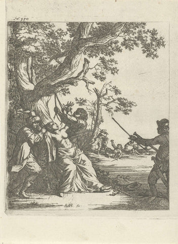 Torture of a half-naked woman, Arnold Houbraken, 1699 Canvas Print