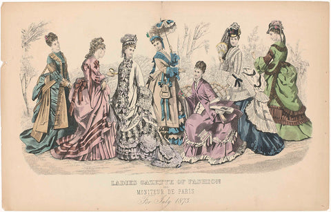 Ladies Gazette of Fashion and Moniteur de Paris for July 1873, anonymous, 1873 Canvas Print