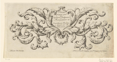 Titelblad: Frises propres pour les orfévres, sculpteurs, marqueteurs, Paul Androuet Ducerceau, c. 1670 - c. 1685 Canvas Print