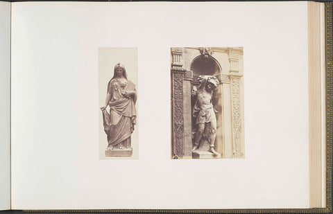 Plaster models for sculptures on the Palais du Louvre: left 