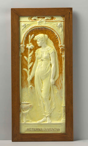 Plate with female figure in bas relief, De Porceleijne Fles, 1888 Canvas Print