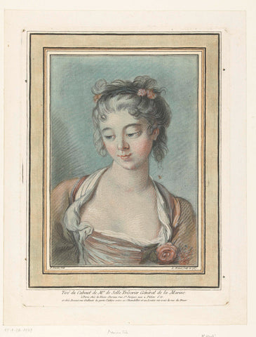 Buste van een jonge vrouw, Louis Marin Bonnet, 1767 Canvas Print