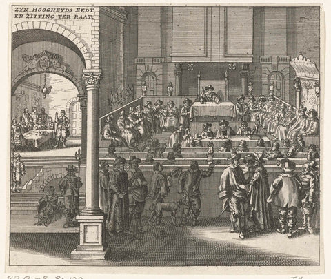 Frederik Hendrik takes the oath as stadtholder and takes a seat in the States of Holland, 1625, anonymous, 1651 - 1699 Canvas Print