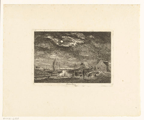 Spakenburg by moonlight, Hermanus of Brussels, in or after 1815 Canvas Print