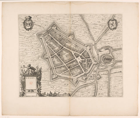 Map of Geldern, anonymous, 1652 Canvas Print