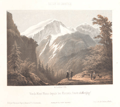 View of the glacier Mer-de-Glace, Ad. Cuvillier, 1858 Canvas Print