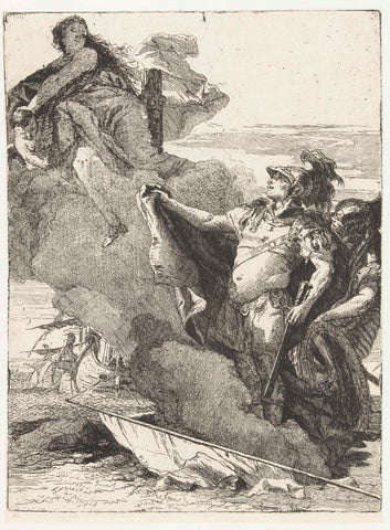 Venus shows Aeneas and Achates the way to Dido's palace, Giovanni Domenico Tiepolo, 1757 - 1760 Canvas Print