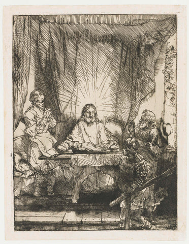 Christ at Emmaus, Rembrandt van Rijn, 1654 Canvas Print