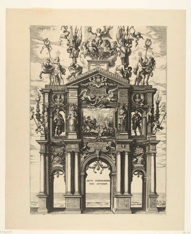 Triumphal arch of Ferdinand (front); entry of Ferdinand in Antwerp in 1635 (no. 26), Theodoor van Thulden, 1639- 1641 Canvas Print