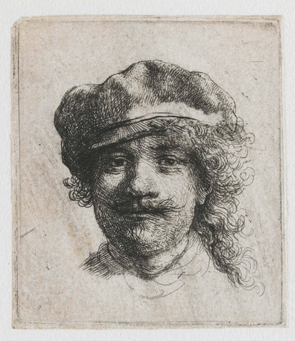 Self-portrait in a Soft Cap, Rembrandt van Rijn, c. 1634 Canvas Print