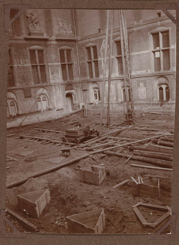 Northwest corner of the Western courtyard during the renovation of 1928, 1928 Canvas Print