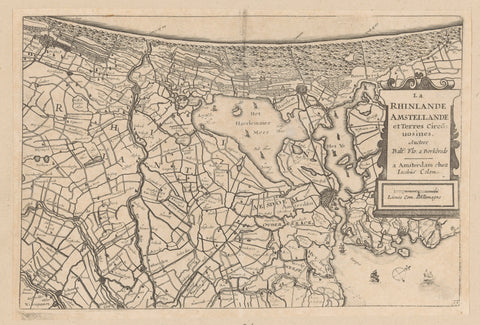 Map of Rhineland and Amstelland, anonymous, c. 1660 - 1696 Canvas Print