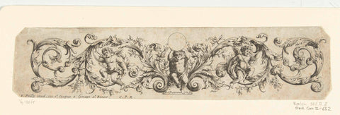 Two leaf vines with amorts, Paul Androuet Ducerceau, 1670 - 1693 Canvas Print