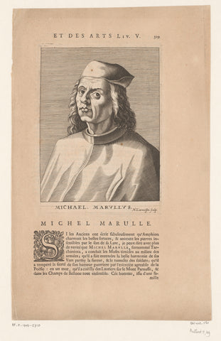 Portrait of Michael Tarchaniota Marullus, Nicolas de Larmessin (I), 1682 Canvas Print