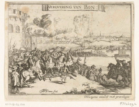 Conquest of Bonn by King William III, 1689, Jan van Vianen, 1690 Canvas Print