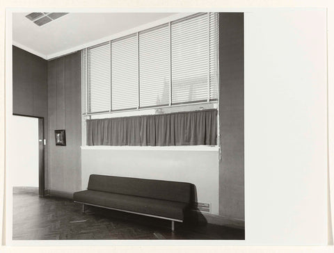 Room 227 overlooking a modern sofa that stands under the window, 1983 Canvas Print