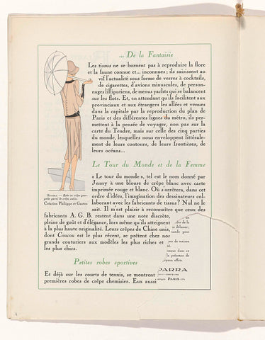 Art - Goût - Beauté, Feuillets de l' elegance féminine, June 1929, No. 106, 9th Year, p.7, Charles Goy, 1929 Canvas Print