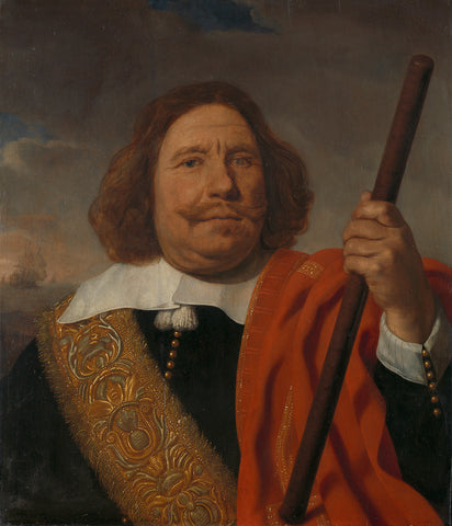 Egbert Meeuwsz Cortenaer (1605-65), Vice Admiral, Admiralty of the Maas, Rotterdam, Bartholomeus van der Helst, c. 1660 Canvas Print