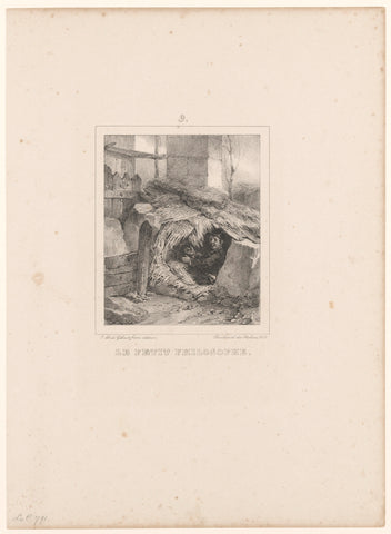 Boy in homemade shelter, Nicolas Toussaint Charlet, 1832 Canvas Print