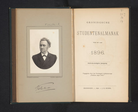 Groninger studenten almanak voor het jaar 1896, J.B. Huber, 1896 Canvas Print