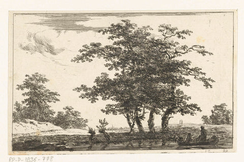 Heavily treed on a lake, Hermanus of Brussels, c. 1800 - in or before 1815 Canvas Print