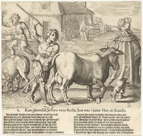 The bailiff takes the farmer's cow away, Bartholomeus Willemsz. Dolendo, 1613 Canvas Print