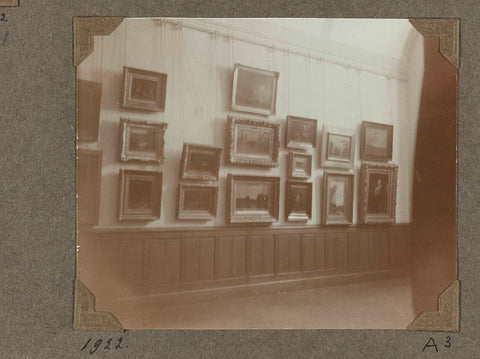 Wall of paintings in the Drucker extension in 1922, 1922 Canvas Print