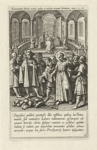 Saint Norbert takes the vow of poverty., Cornelis Galle (I) (attributed to), 1622 Canvas Print