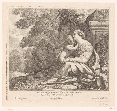 Rest on the flight to Egypt, Michel Dorigny, 1649 Canvas Print