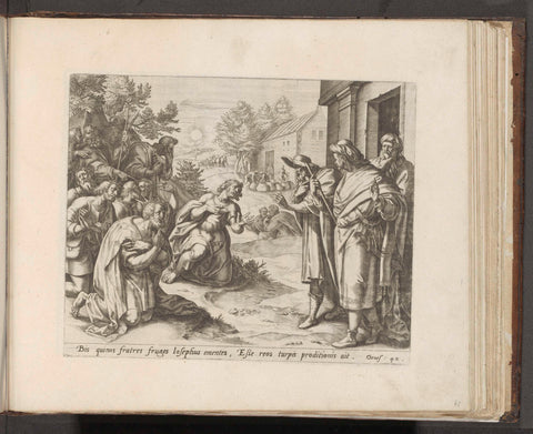 Joseph's brothers kneel before Joseph, Michiel Coxie (I), 1579 Canvas Print