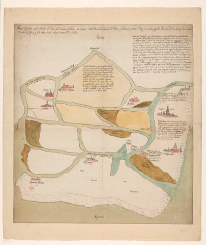 Map of Zeeland, 600, anonymous, 1650 - 1749 Canvas Print