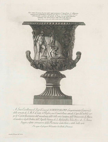 Vase with the sacrifice of Iphigenia, Giovanni Battista Piranesi, 1778 Canvas Print