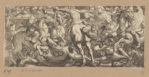 Battle between soldiers on horseback, Antonio Tempesta, 1565 - 1630 Canvas Print