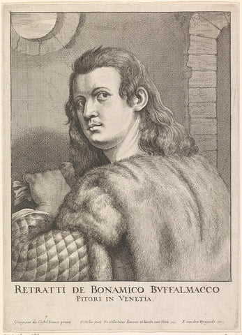 Portret van Buonamico Buffalmacco, Wenceslaus Hollar, 1649 - 1651 Canvas Print